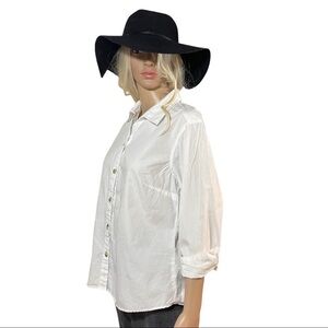 Columbia white button up three-quarter sleeve